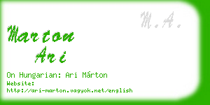 marton ari business card